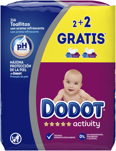 Buy DODOT Sensitive Baby Wipes 4x54 Units OFFER
