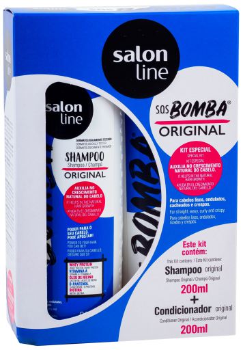 Kit Shampoo E Condicionador Sos Bomba Original 200ml - Salon Line